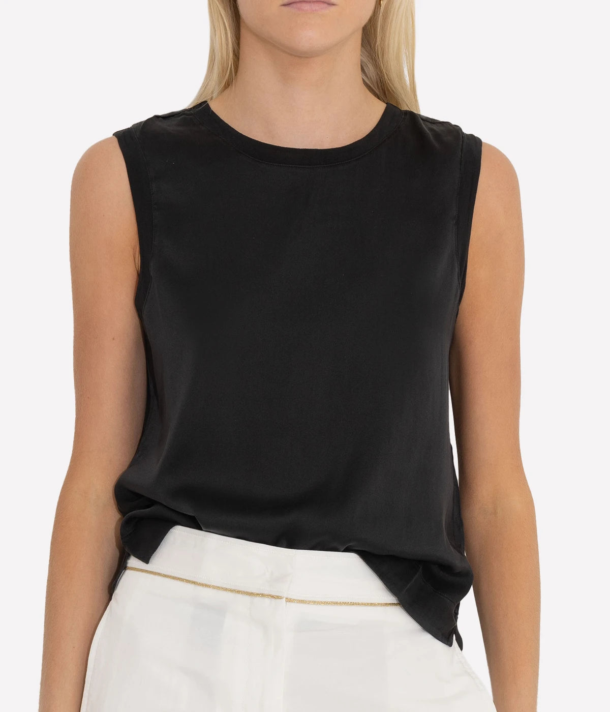 *FINAL SALE* Silk Tank in Black
