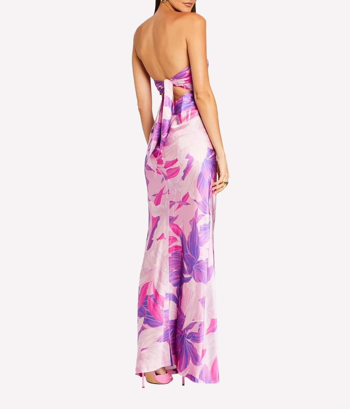 Skye Silk Dress in Lavendar Botanical