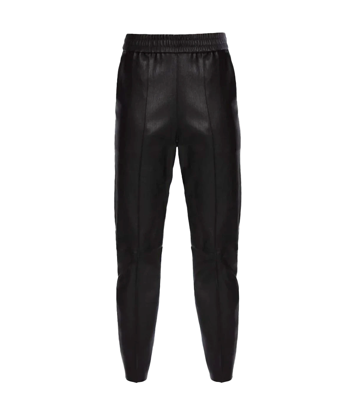 Slim Jogger Leather Pant with Pockets in Black