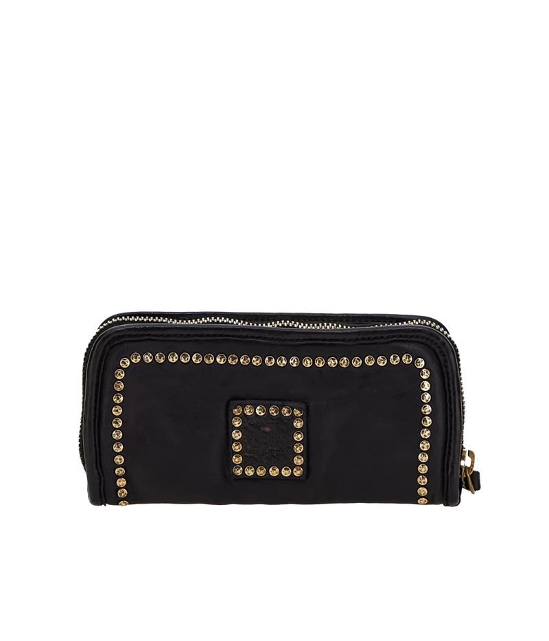 Small Studded Wallet in Black