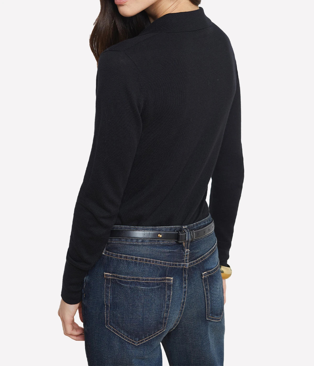 Sterling Collared Sweater in Black Gold