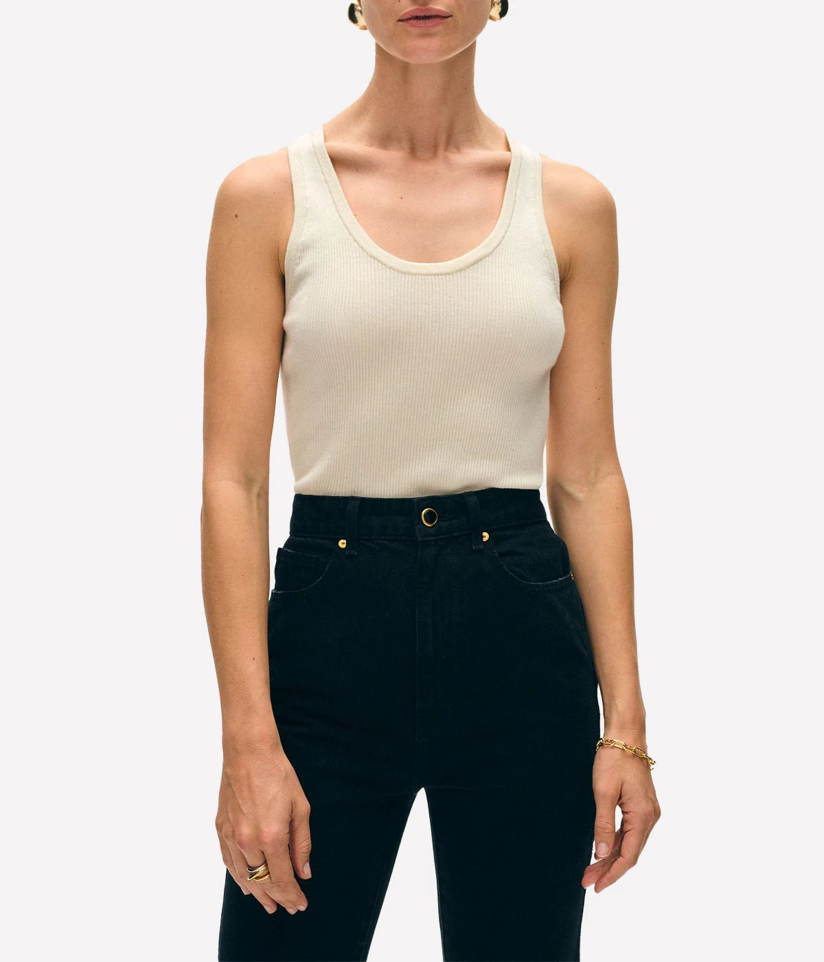 *FINAL SALE* Superfine Merino Tank Top in Ivory
