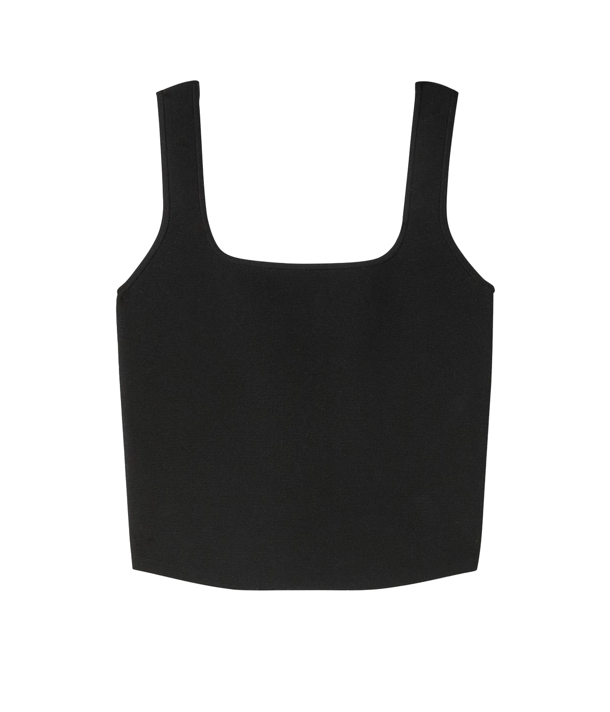 Superfine Square Neck Tank in Black