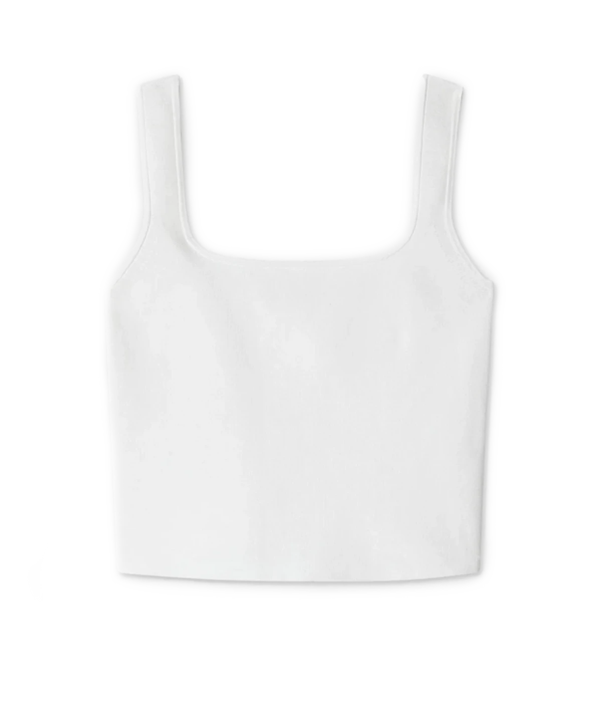 Superfine Square Neck Tank in White