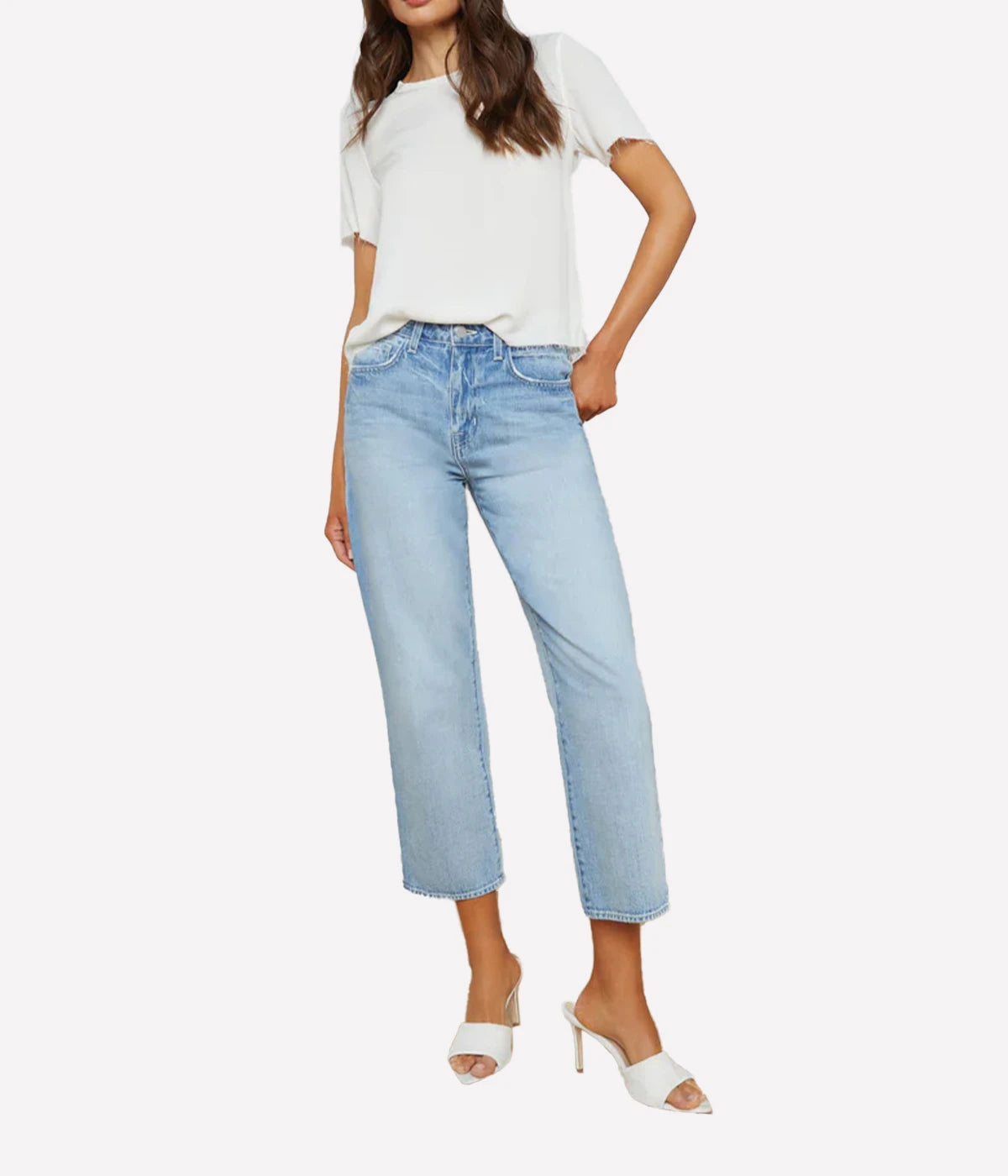 Suzette Silk T-Shirt in White