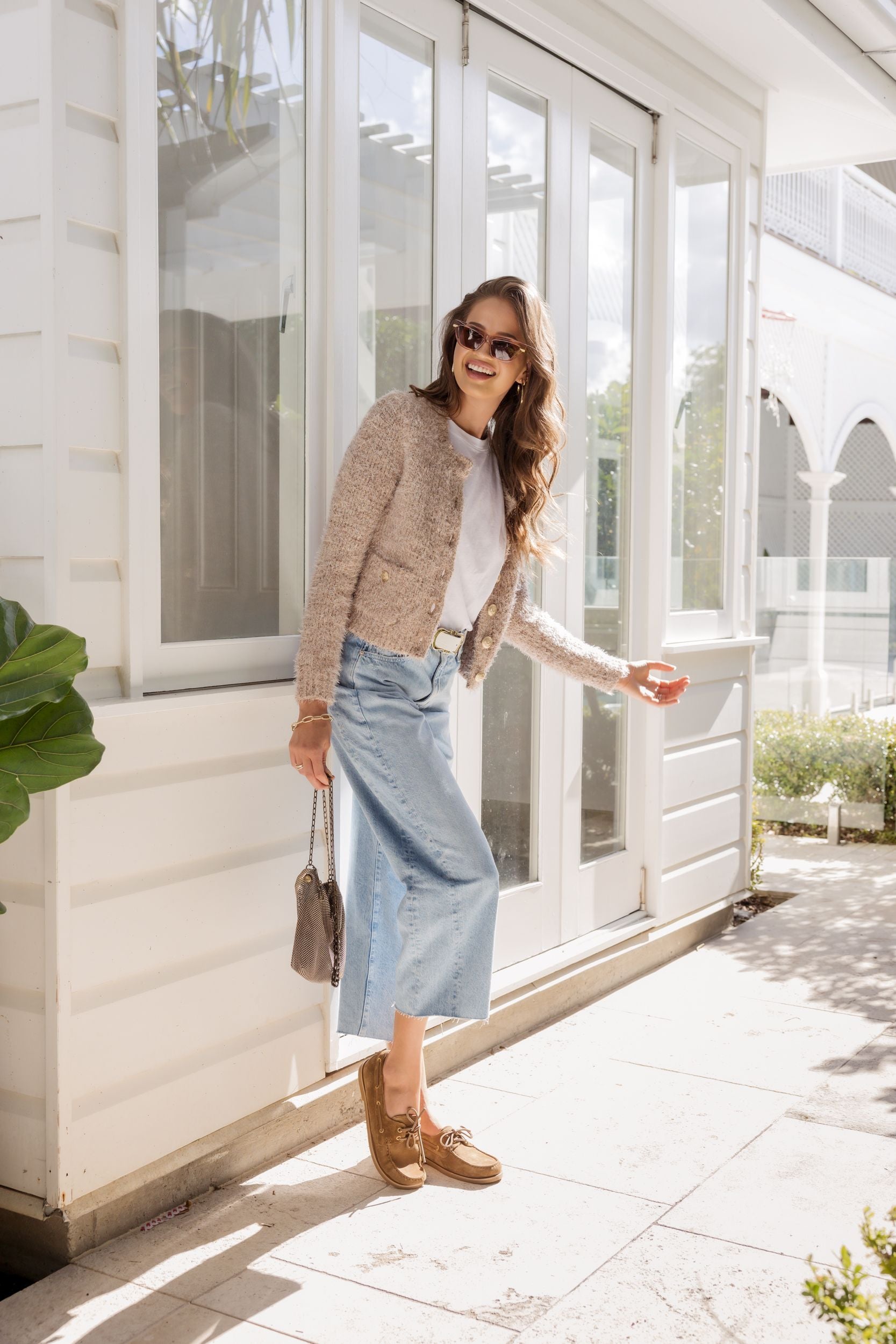 Una Knit Cardigan in Dusty Pink