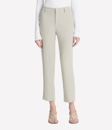 Neatly tailored cropped light grey Vince pants. Easy corporate wear, wash and wear.'