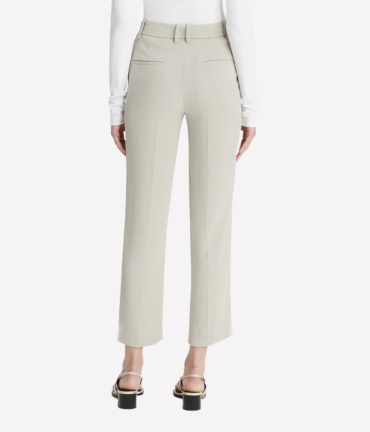 Tailored Straight Leg Crepe Pant in Sepia