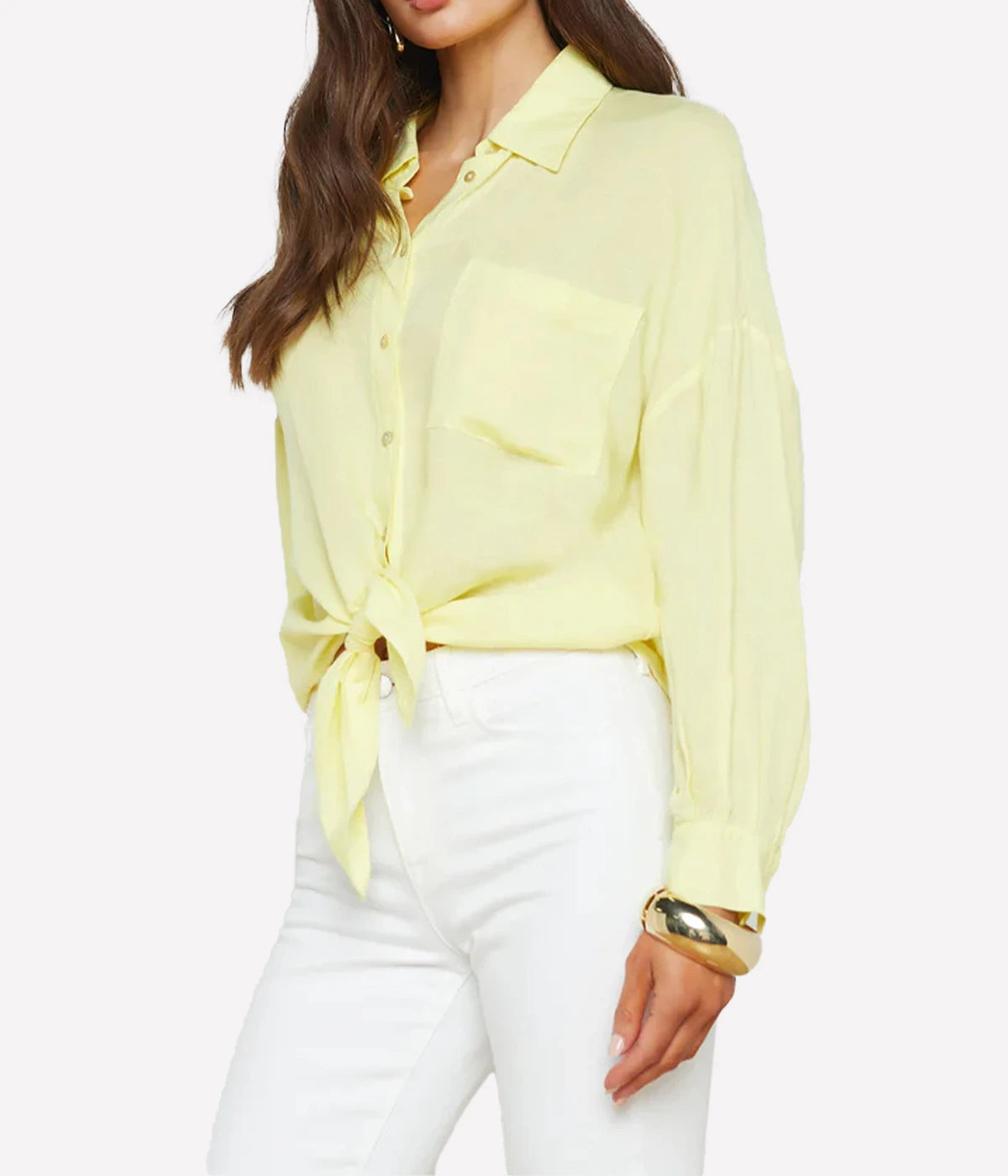 Talitha Tie Blouse in Yellow Sorbet