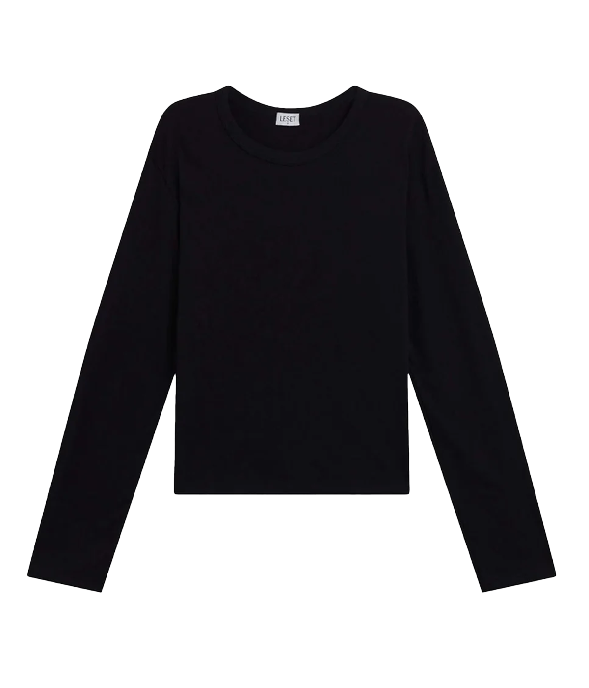 ALT text: Margo Long Sleeve T-shirt in cotton with a crewneck and tailored-relaxed fit