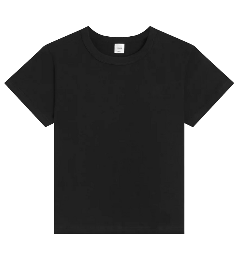 A timeless classic black cotton t-shirt, short sleeve and round neckline 100% cotton. Comfortable, everyday t-shirt, chic and effortless, modern woman, made internationally, bra friendly. 