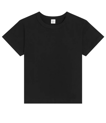 A timeless classic black cotton t-shirt, short sleeve and round neckline 100% cotton. Comfortable, everyday t-shirt, chic and effortless, modern woman, made internationally, bra friendly. 