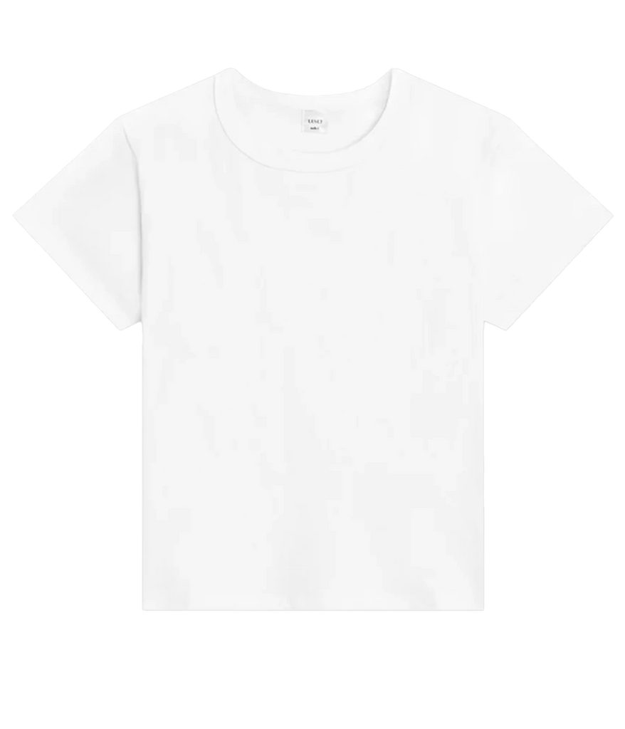 A timeless classic white cotton t-shirt, short sleeve and round neckline 100% cotton. Comfortable, everyday t-shirt, chic and effortless, modern woman, made internationally, bra friendly.