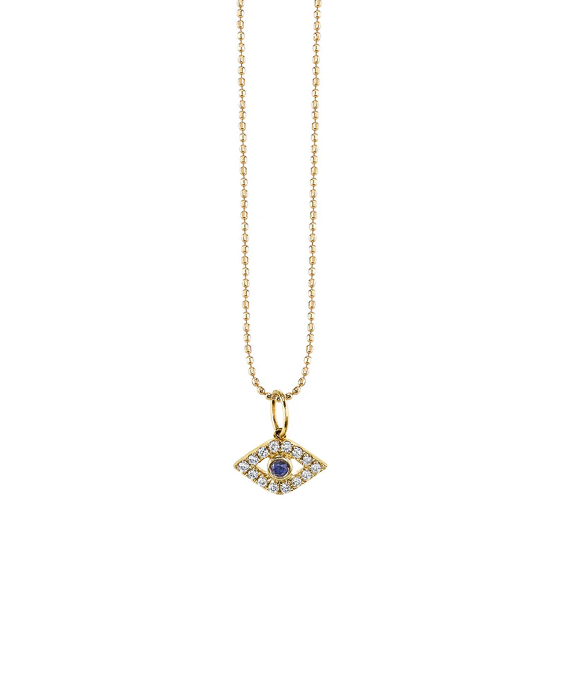 Large Bezel Evil Eye Necklace in Gold