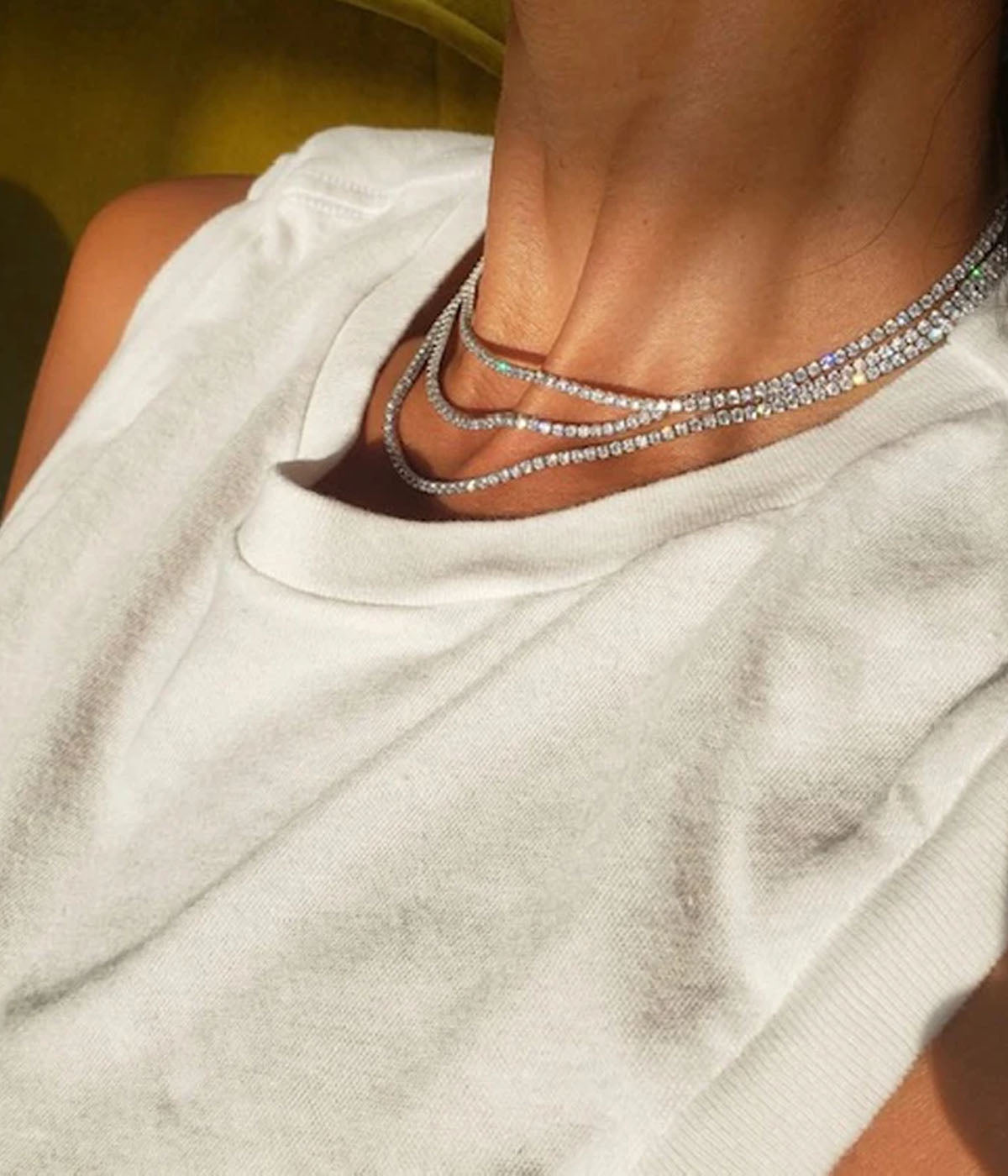Tish Tennis Necklace in Silver