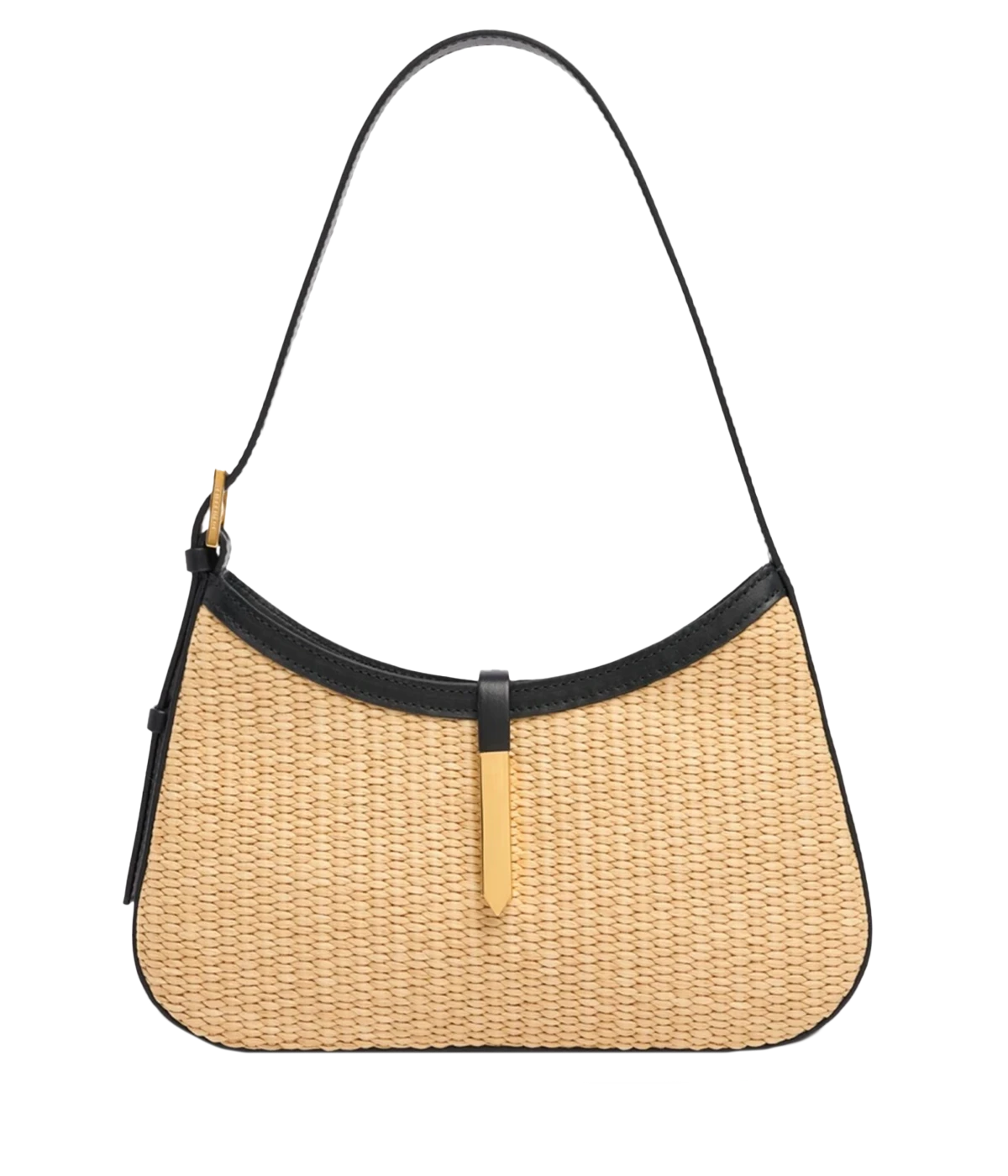 Tokyo Bag in Warm Raffia & Black Smooth