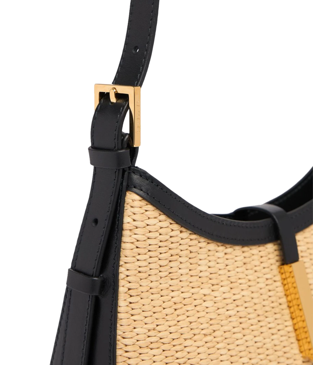 Tokyo Bag in Warm Raffia & Black Smooth