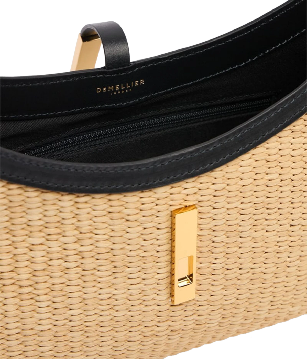 Tokyo Bag in Warm Raffia & Black Smooth