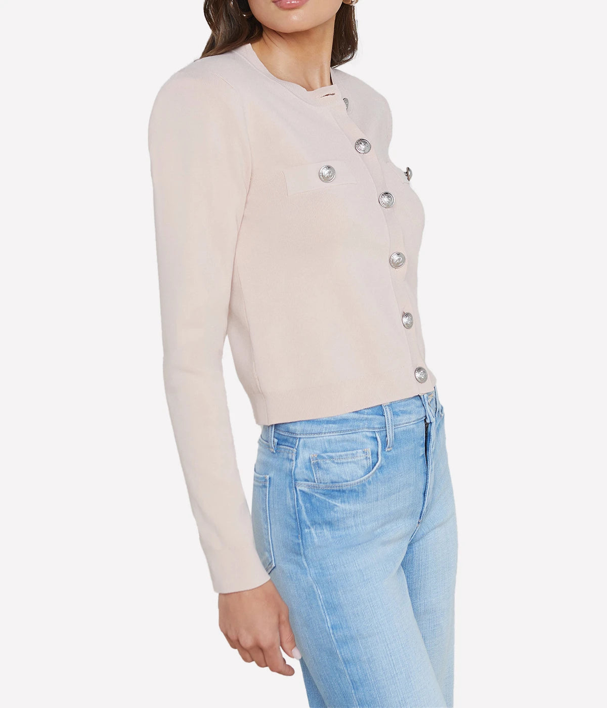 Toulouse Crop Cardigan in Petal