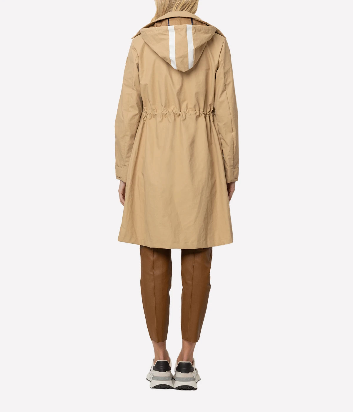 Trench Detachable Hood Jacket in Camel Ash