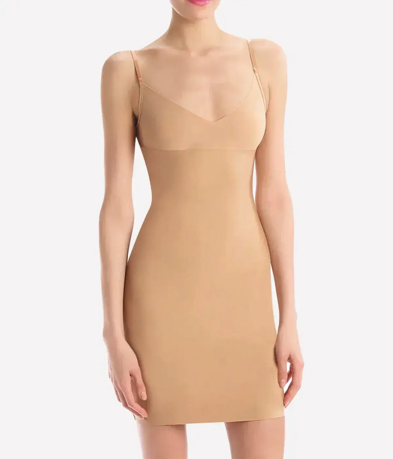 White Control Slips Two-Faced Tech Control Full Slip in Beige