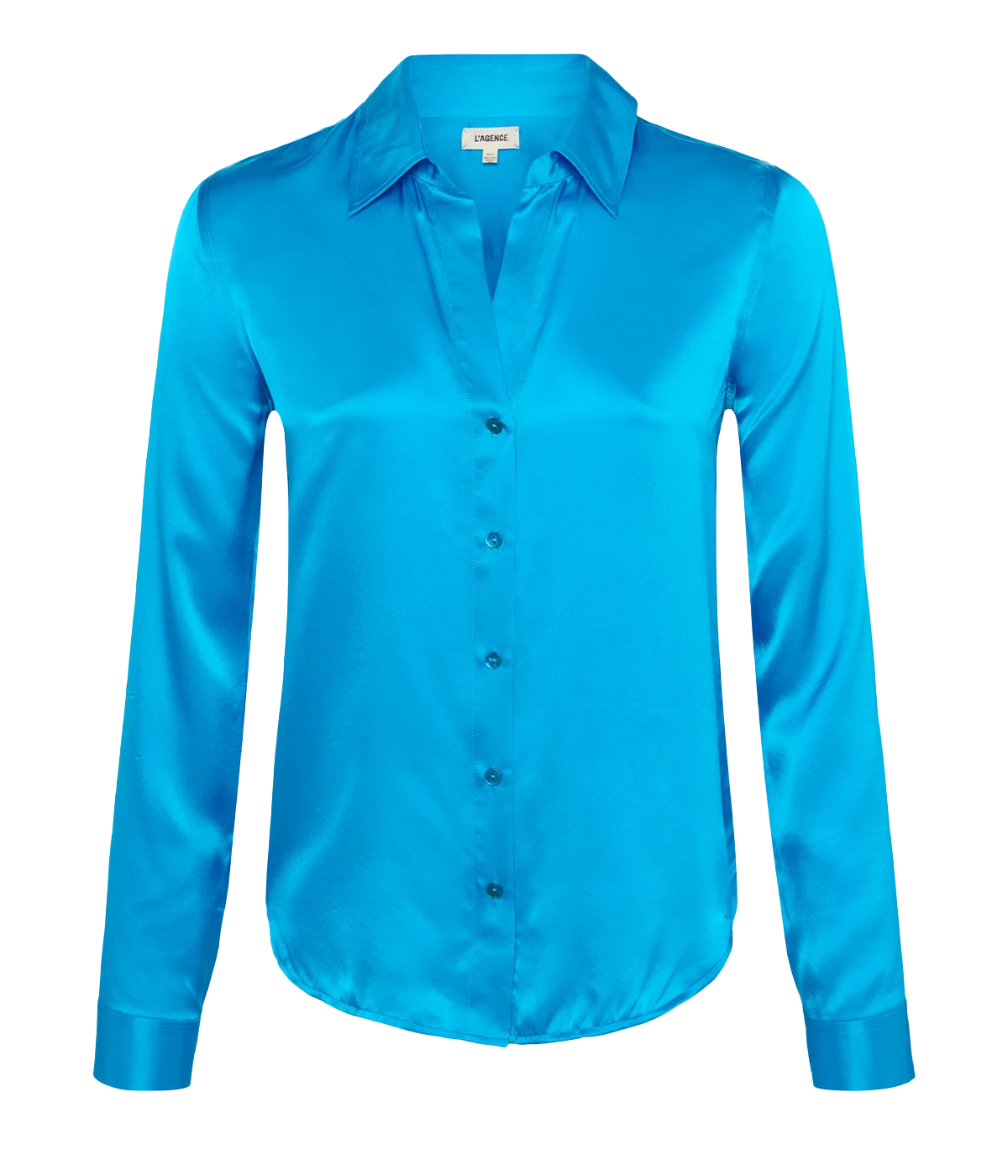 Tyler Long Sleeve Blouse in Caribbean Blue