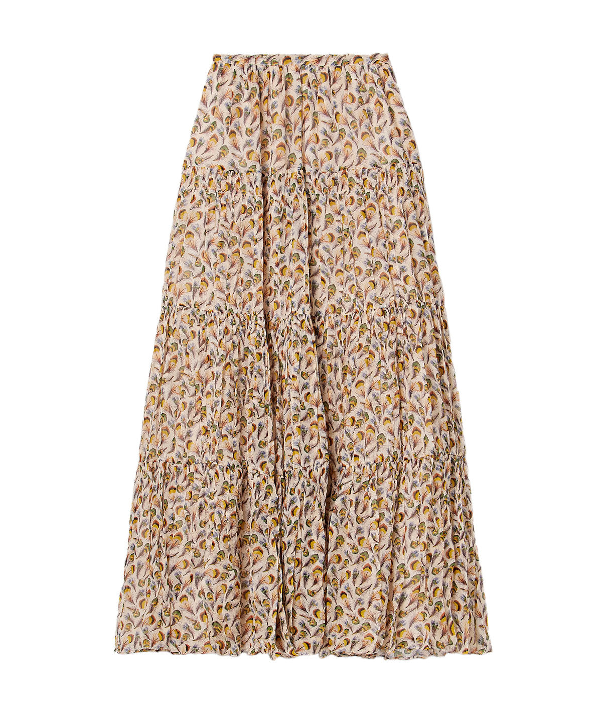 Gaelle Silk High Waist Maxi Skirt in SWAN