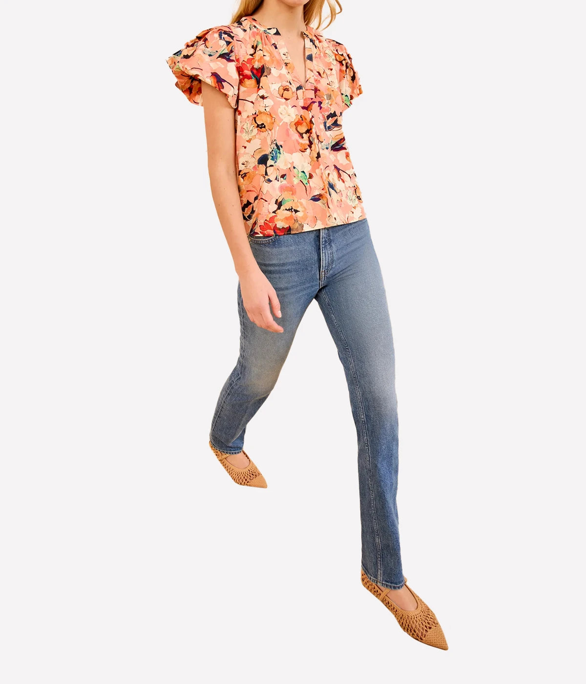 Abril Cotton Top In Camellia