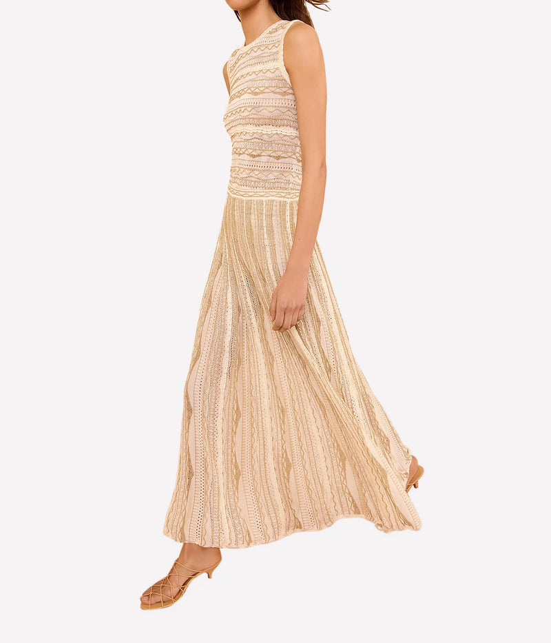 Clio Knit Midi Skirt In Conch