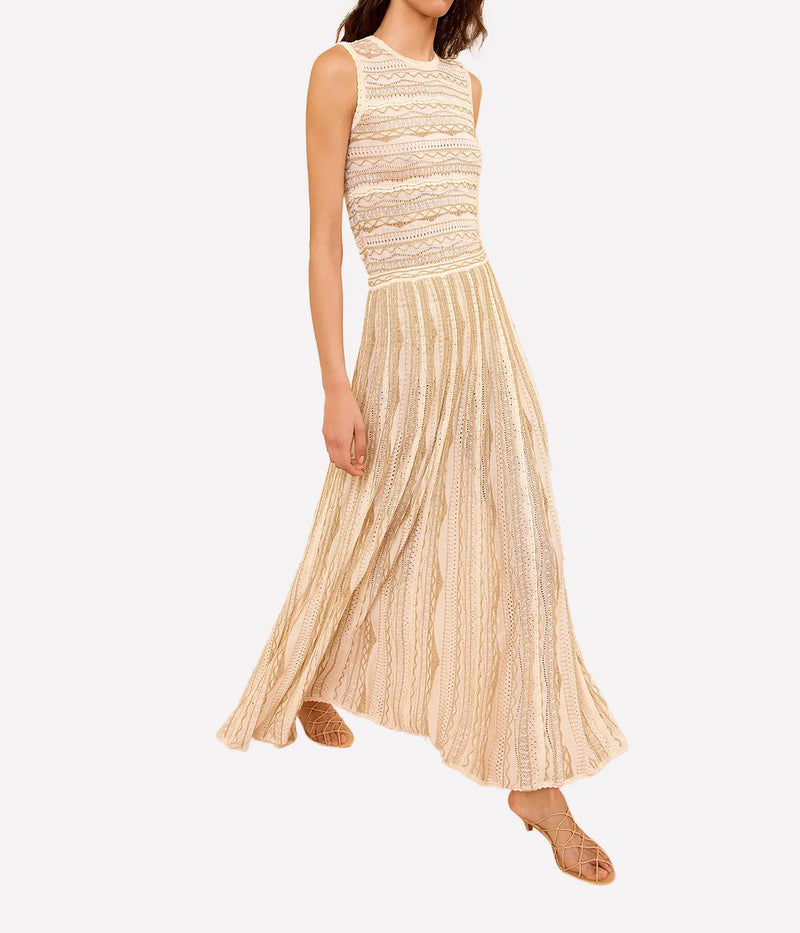Clio Knit Midi Skirt In Conch