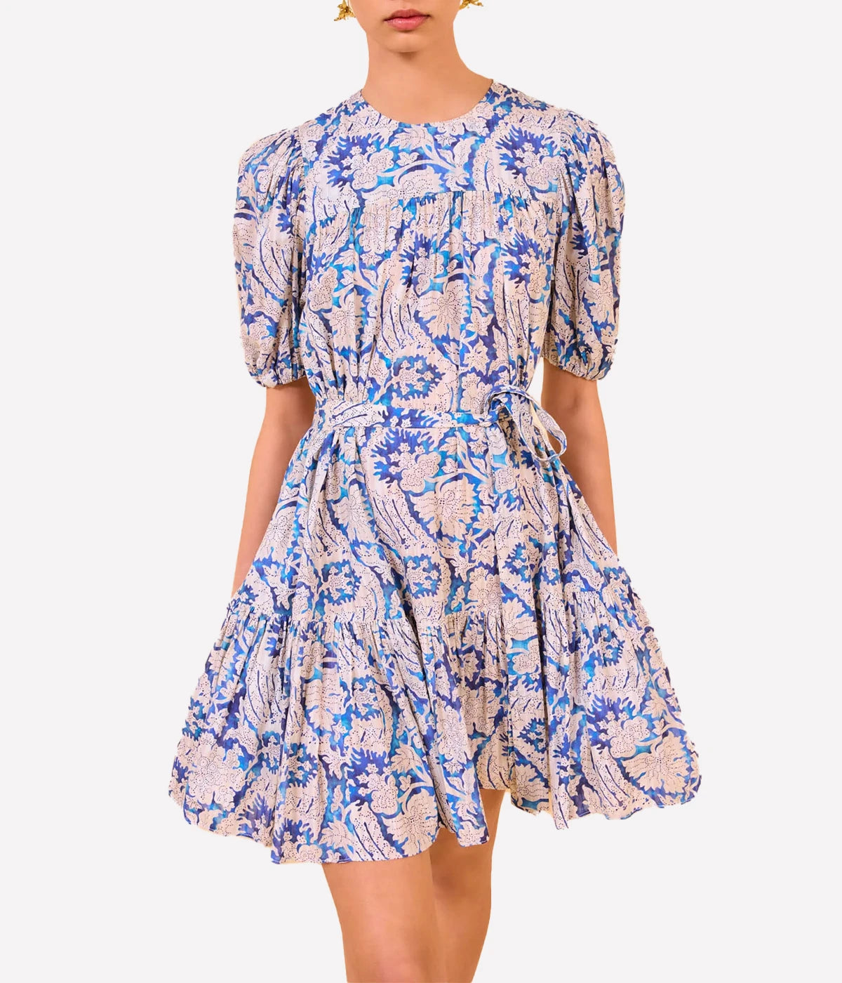Rosalie Short Sleeve Mini Dress in Ciel