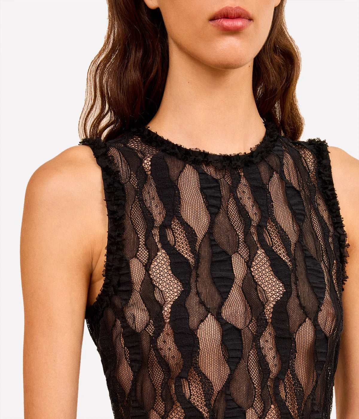 Theodora Sleeveless Tank in Noir