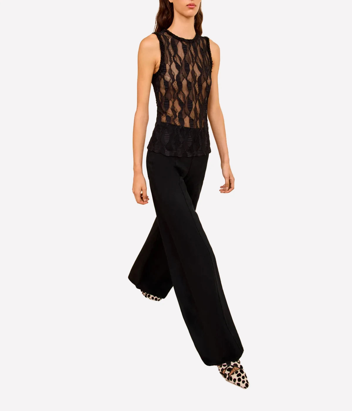 Theodora Sleeveless Tank in Noir