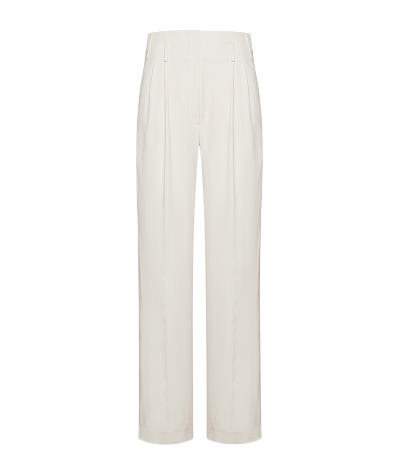 Fluid Slubbed Canvas Chic Highwaist Pants in BOROTALCO
