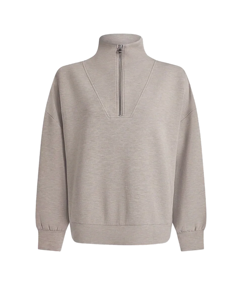 Hawley Half Zip Sweater IN Taupe Mal