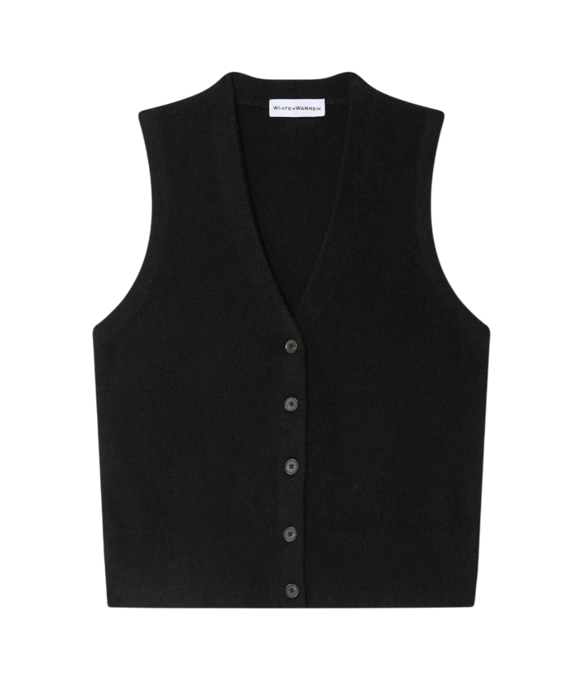 Cashmere Button Vest in Black