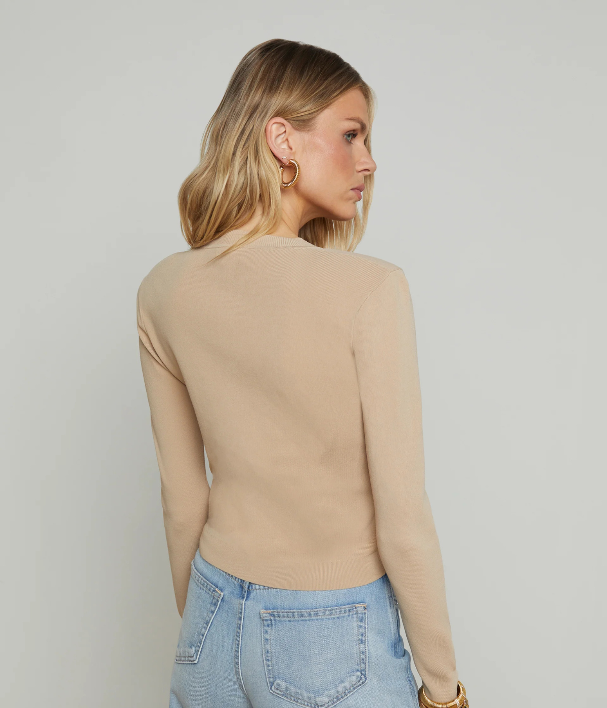 Toulouse Crop Cardi in Almond