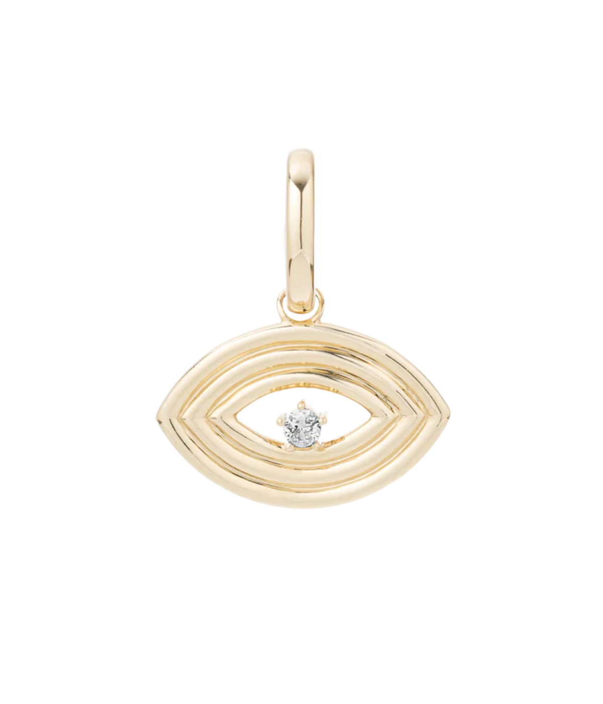 Groovy Diamond Evil Eye Charm 14K in Gold