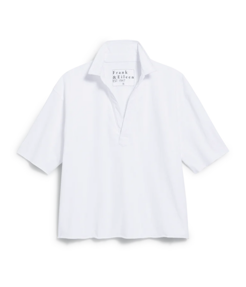 Patty Short Sleeve Jersey Henley in White