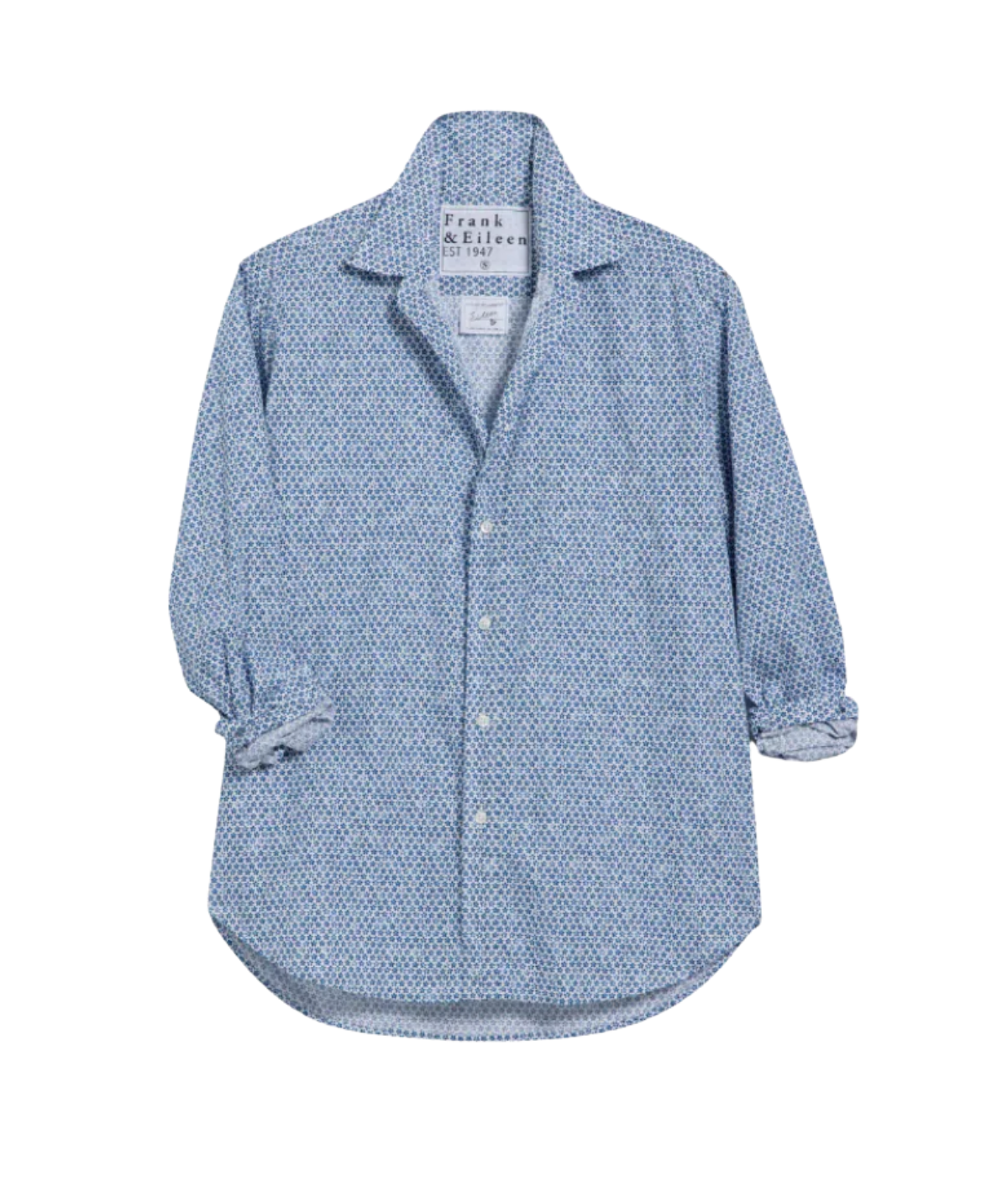 Eileen Woven Button Up in Small Blue Flowers