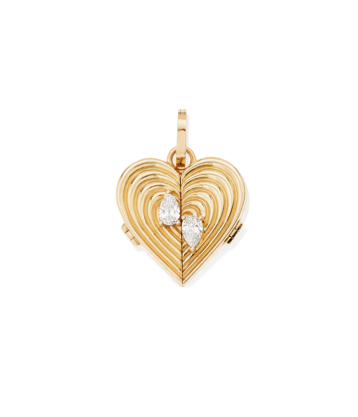 Groovy Heart Locket Hinged Charm