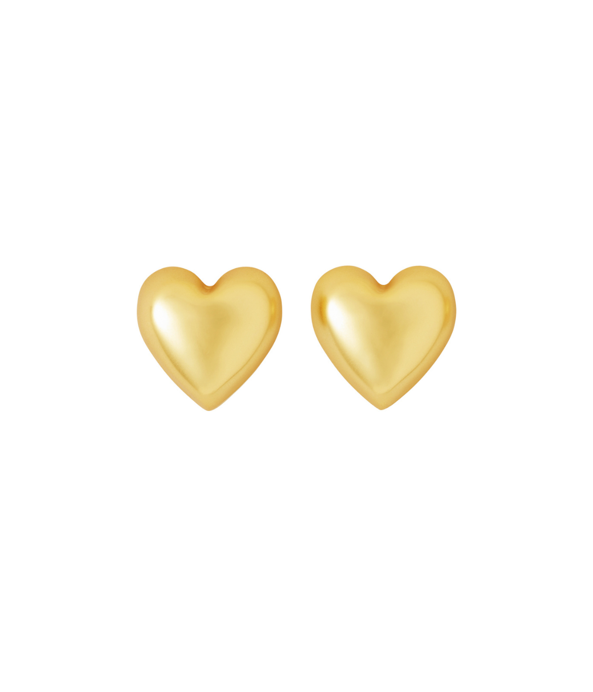 Puffy Heart Gold Stud in Gold