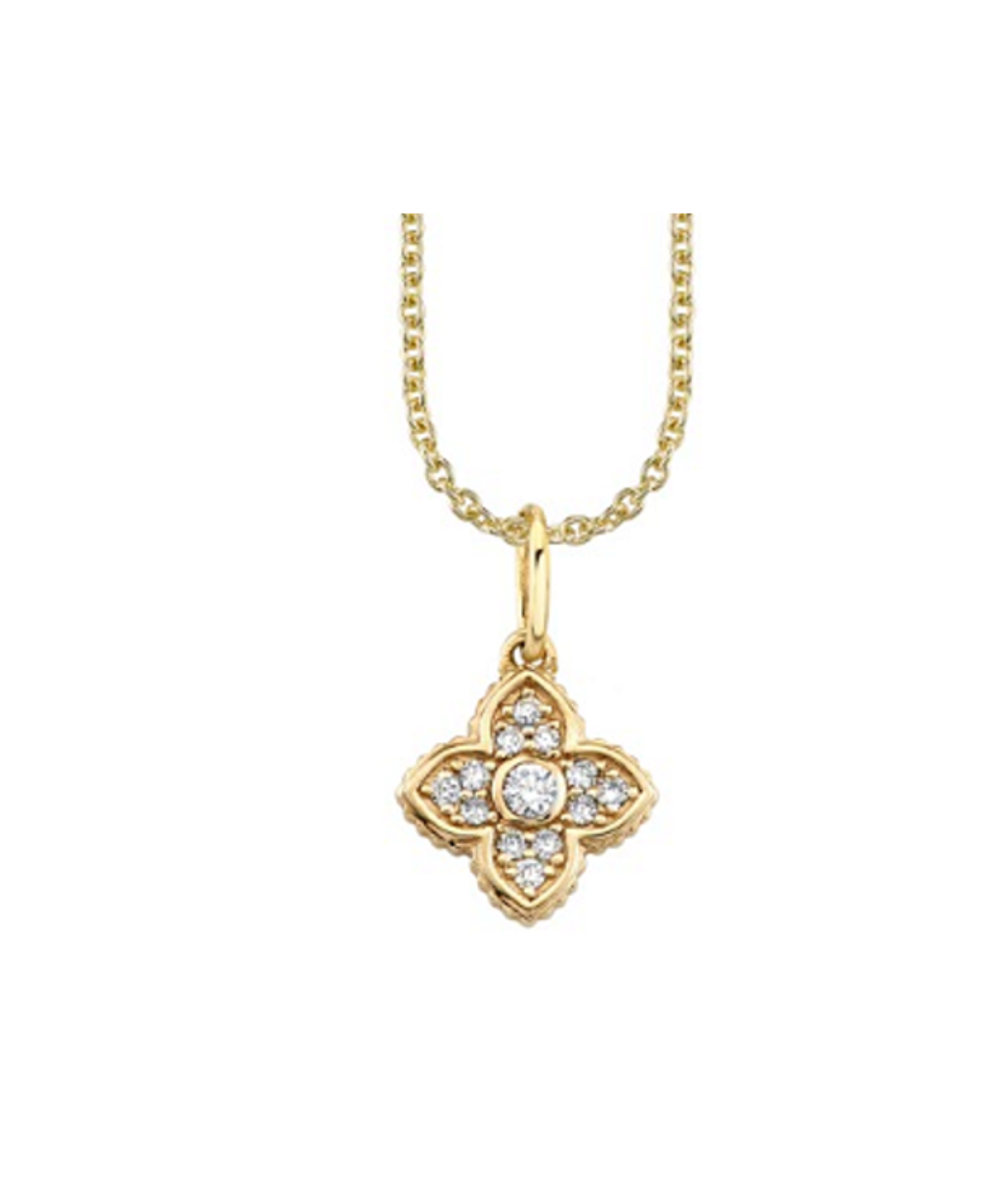 Mini Bezel Pave Moroccan Charm Necklace