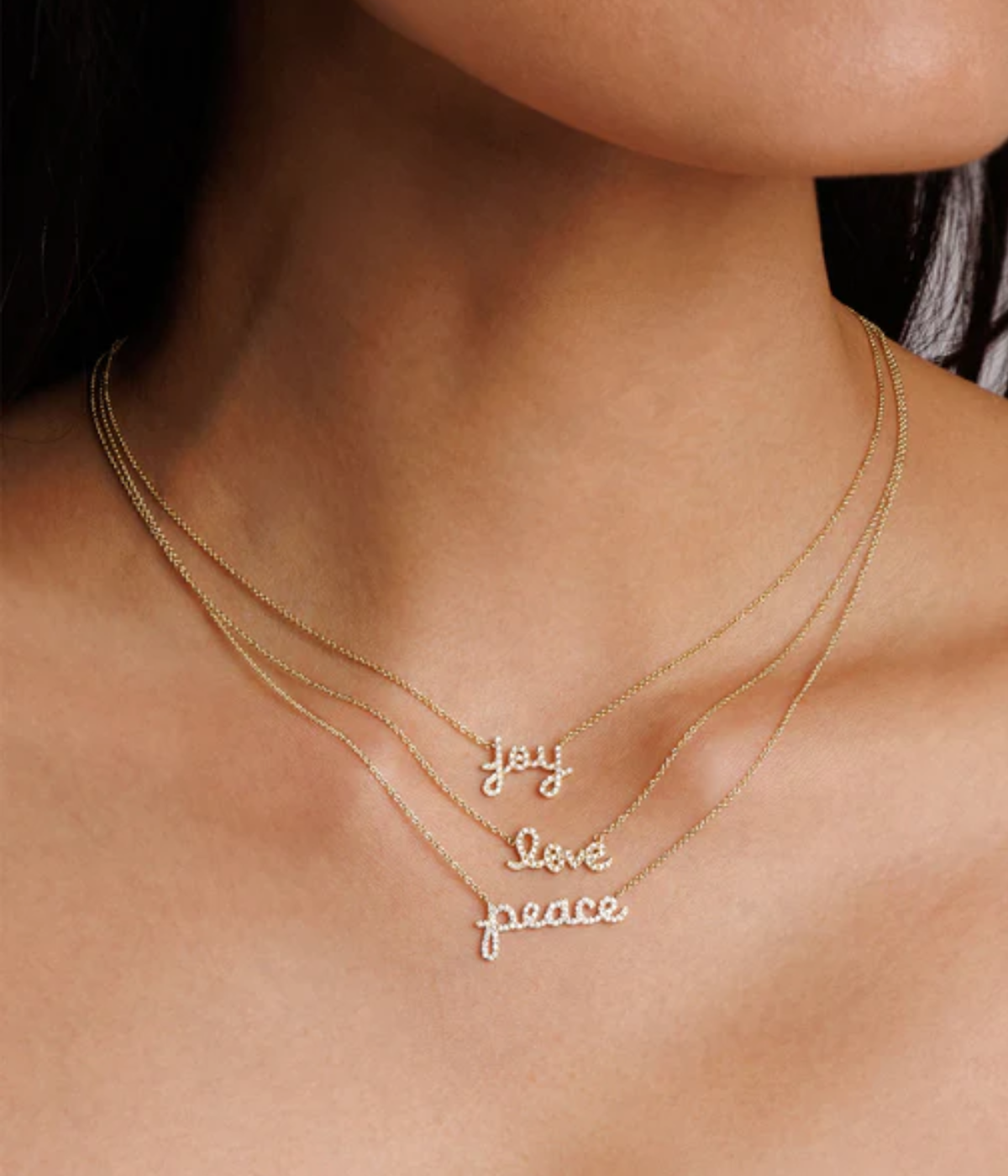 Mini Pave Love Charm in 14k Yellow Gold