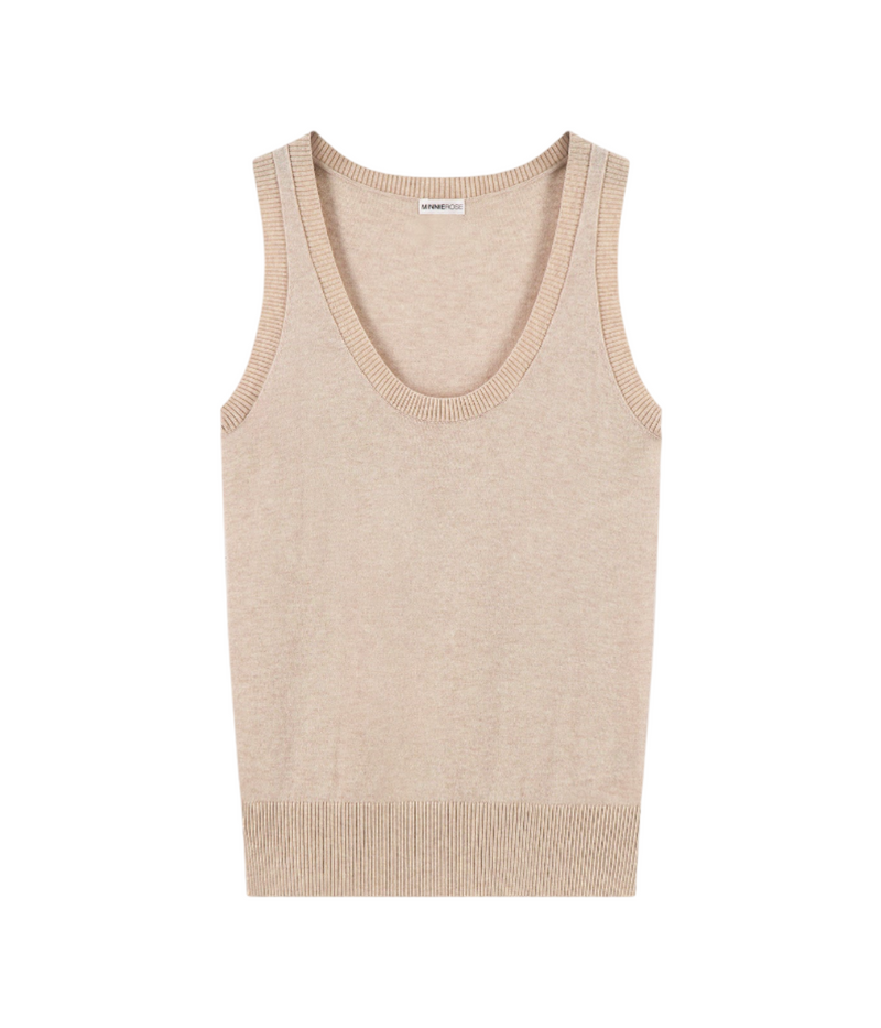 Cashmere Scoop Neck Tank in Brown Sugar