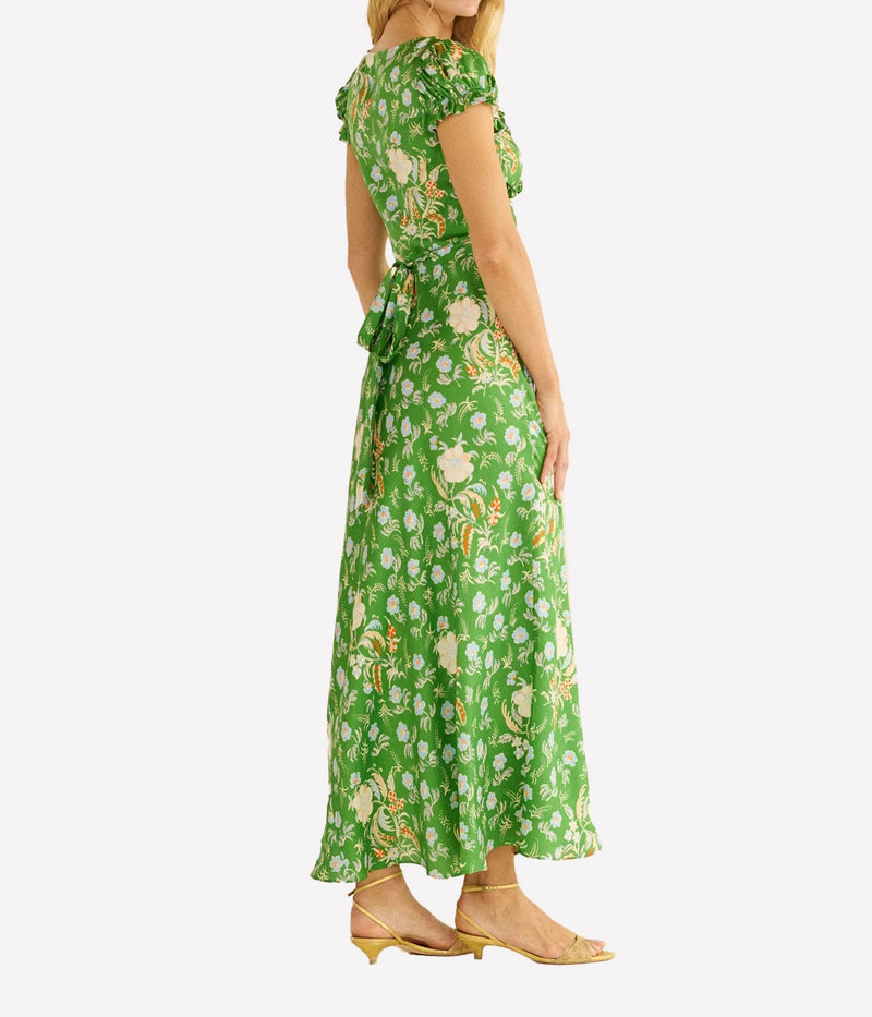 Valerine Dress In Emerald Hollyhock Hills