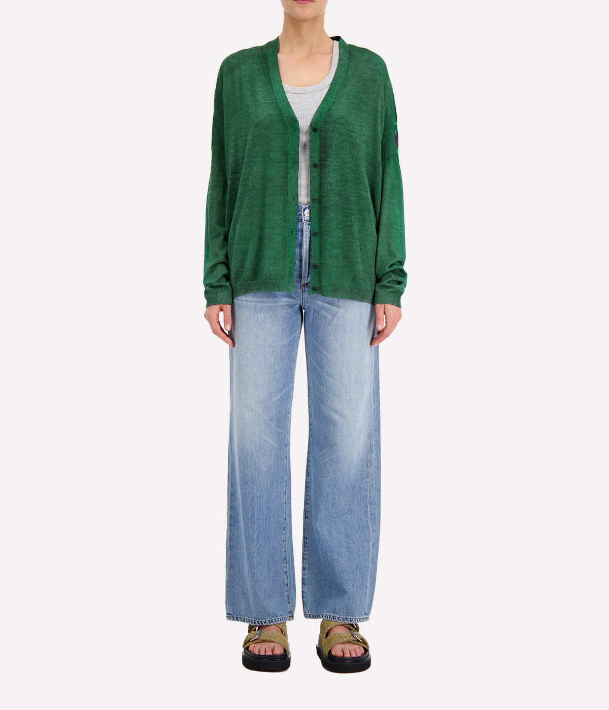 V Neck Cardigan in Wild