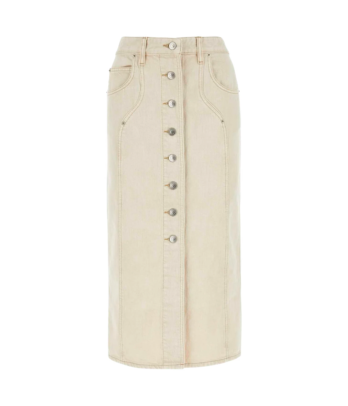 Vandy Denim Skirt in Ecru