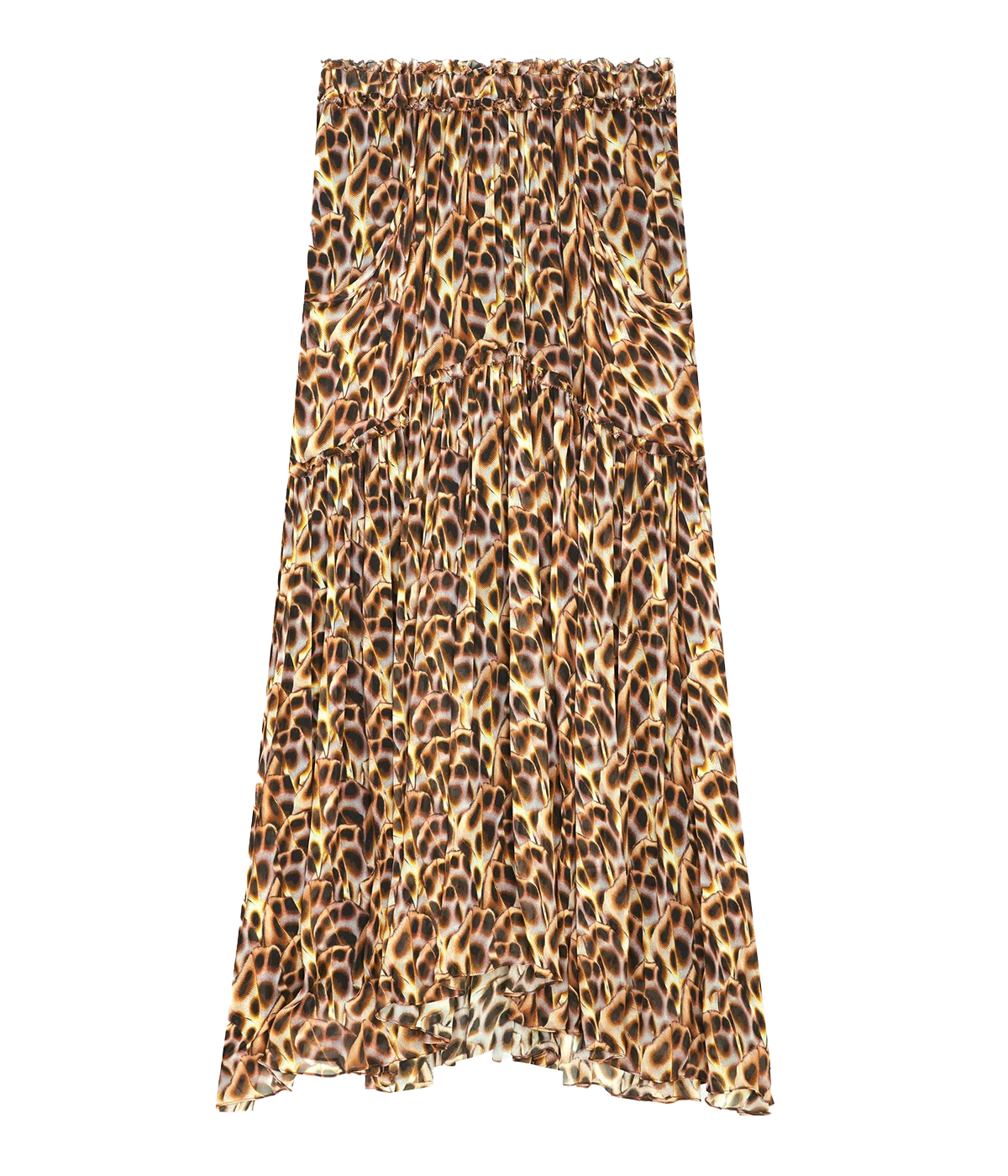 Flouncy tiered midi skirt by Isabel Marant. Features an elasticated waist and pockets for ultimate comfort. Timeless leopard print. 
