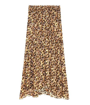 Flouncy tiered midi skirt by Isabel Marant. Features an elasticated waist and pockets for ultimate comfort. Timeless leopard print. 